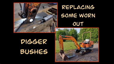 mini digger bush removal|dipper arm bushes for digging.